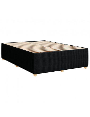 Giroletto a Molle con Materasso Nero 140x200 cm in Tessuto