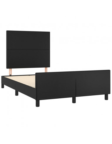 Giroletto con Testiera Nero 120x190 cm in Similpelle