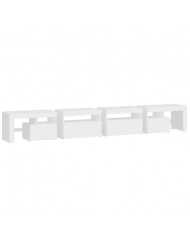 Mobile Porta TV con Luci LED Bianco 260x36,5x40 cm