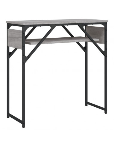 Tavolo Consolle Ripiano Grigio Sonoma 75x30x75cm Multistrato