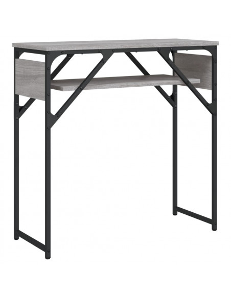 Tavolo Consolle Ripiano Grigio Sonoma 75x30x75cm Multistrato