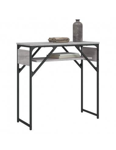 Tavolo Consolle Ripiano Grigio Sonoma 75x30x75cm Multistrato