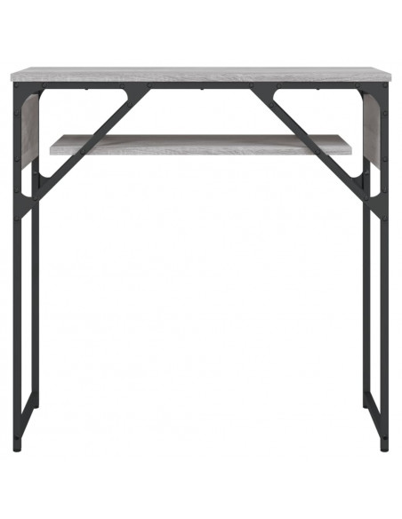 Tavolo Consolle Ripiano Grigio Sonoma 75x30x75cm Multistrato