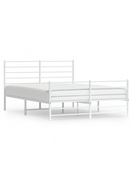 Giroletto con Testiera e Pediera Metallo Bianco 120x200 cm