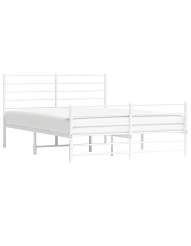Giroletto con Testiera e Pediera Metallo Bianco 120x200 cm