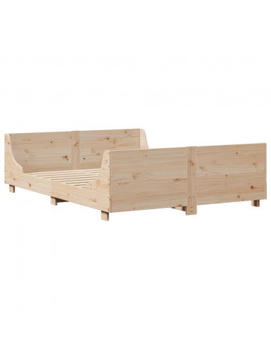 Letto senza Materasso 140x190 cm in Legno Massello di Pino