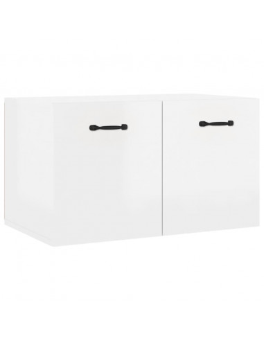 Armadietto a Muro Bianco Lucido 60x36,5x35 cm Legno Multistrato