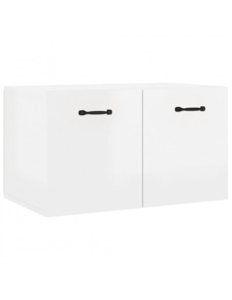 Armadietto a Muro Bianco Lucido 60x36,5x35 cm Legno Multistrato