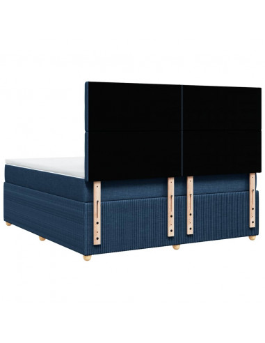 Giroletto a Molle con Materasso Blu 180x200 cm in Tessuto