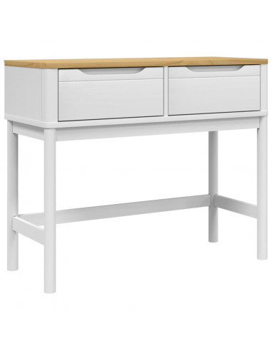 Tavolo Consolle FLORO Bianco 89,5x36,5x73cm Legno Massello Pino