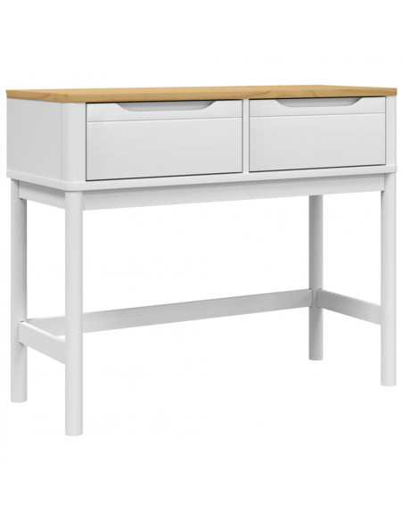 Tavolo Consolle FLORO Bianco 89,5x36,5x73cm Legno Massello Pino