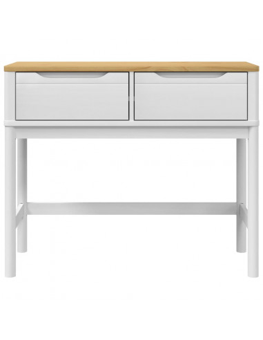 Tavolo Consolle FLORO Bianco 89,5x36,5x73cm Legno Massello Pino