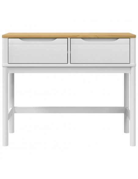 Tavolo Consolle FLORO Bianco 89,5x36,5x73cm Legno Massello Pino