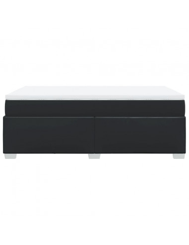 Giroletto a Molle con Materasso Nero 120x190 cm in Similpelle