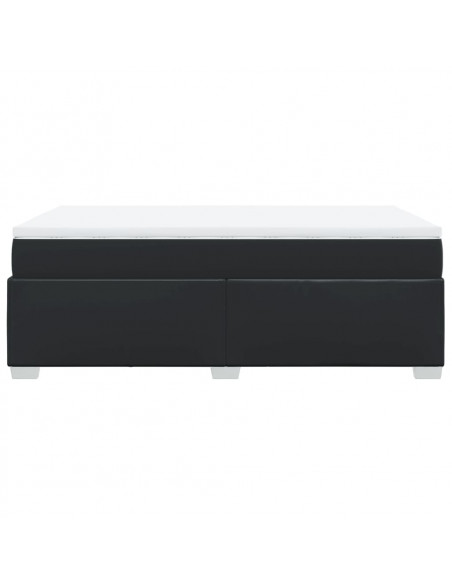 Giroletto a Molle con Materasso Nero 120x190 cm in Similpelle