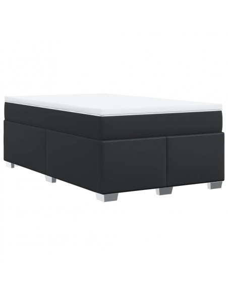 Giroletto a Molle con Materasso Nero 120x190 cm in Similpelle