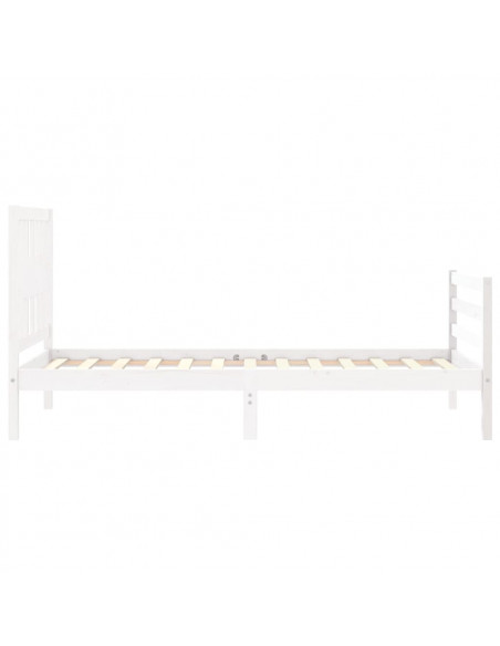 Giroletto con Testiera Bianco 90x200 cm in Legno Massello
