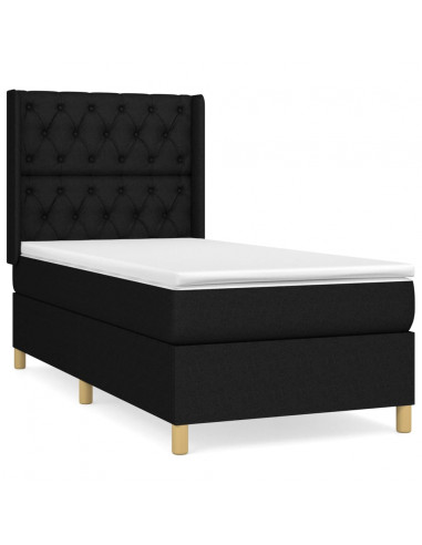 Giroletto a Molle con Materasso Nero 80x200 cm inTessuto