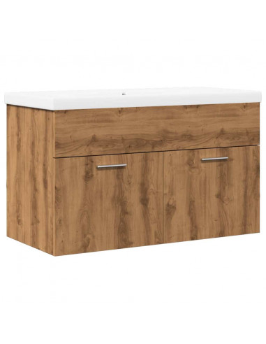 Set Mobili da Bagno 2 pz Rovere Artigianale Legno Multistrato