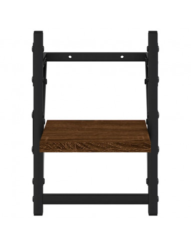 Mensole a Parete con Aste 2pz Rovere Marrone 20x25x30 cm