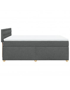 Giroletto a Molle con Materasso Grigio Scuro 140x190 cm Tessuto 2