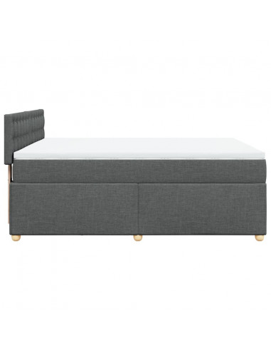 Giroletto a Molle con Materasso Grigio Scuro 140x190 cm Tessuto