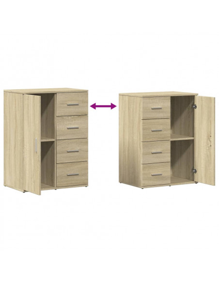 Credenze 2 pz Rovere Sonoma 59x39x80 cm in Legno Multistrato