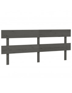 Testiera per Letto Grigia 204x3x81 cm in Legno Massello di Pino 2