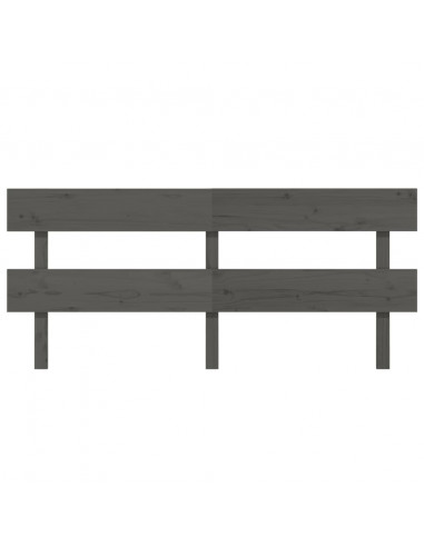 Testiera per Letto Grigia 204x3x81 cm in Legno Massello di Pino