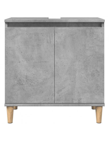 Set Mobili da Bagno 3 pz Grigio Cemento in Legno Multistrato