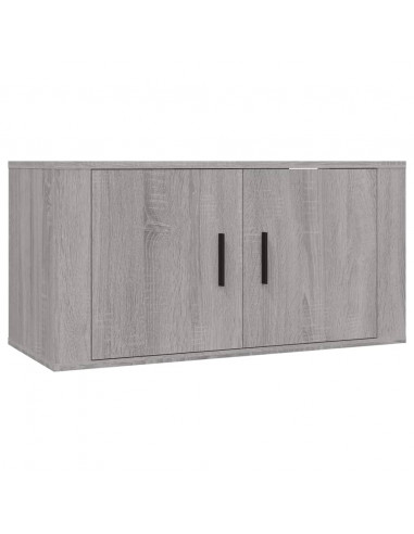 Set Mobili Porta TV 2 pz Grigio Sonoma in Legno Multistrato