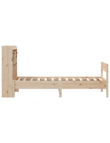 Giroletto con Libreria senza Materasso 75x190 cm in Legno Pino