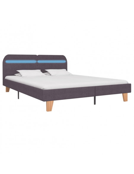 Giroletto con Luci LED in Tessuto Grigio Talpa 180x200 cm