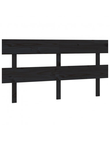 Testiera per Letto Nera 164x3x81 cm in Legno Massello di Pino