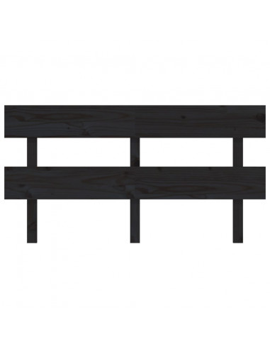 Testiera per Letto Nera 164x3x81 cm in Legno Massello di Pino