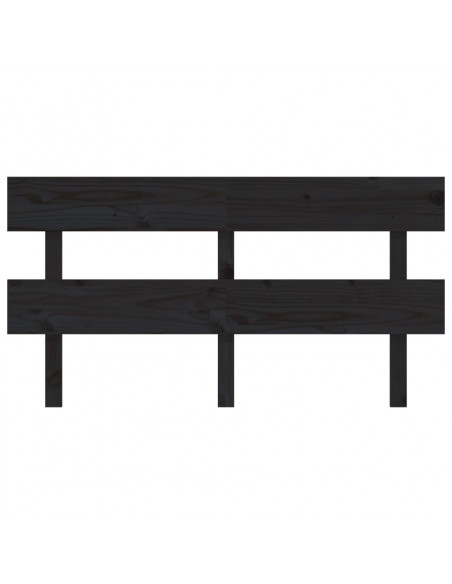 Testiera per Letto Nera 164x3x81 cm in Legno Massello di Pino