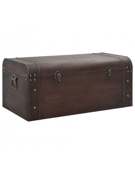 Scrigno Tesoro Chiusure Marrone Scuro 79,5x39,5x39,5 Compensato