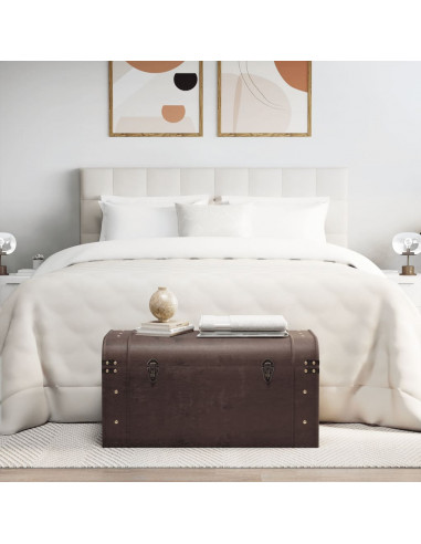 Scrigno Tesoro Chiusure Marrone Scuro 79,5x39,5x39,5 Compensato