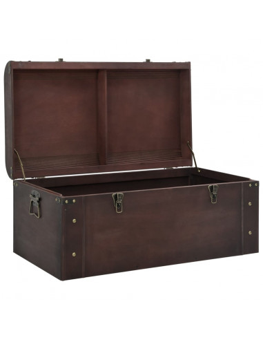 Scrigno Tesoro Chiusure Marrone Scuro 79,5x39,5x39,5 Compensato