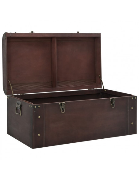 Scrigno Tesoro Chiusure Marrone Scuro 79,5x39,5x39,5 Compensato