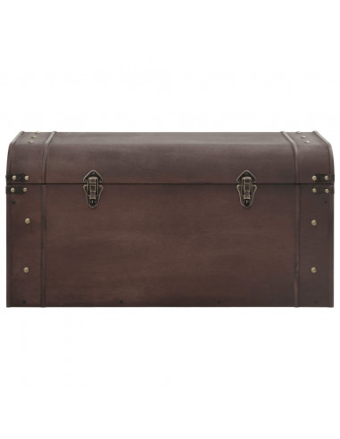 Scrigno Tesoro Chiusure Marrone Scuro 79,5x39,5x39,5 Compensato