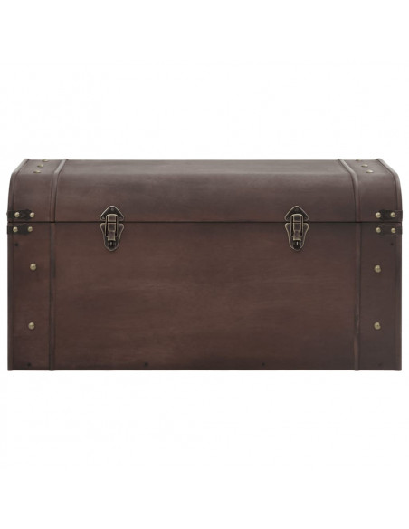 Scrigno Tesoro Chiusure Marrone Scuro 79,5x39,5x39,5 Compensato