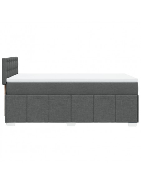 Giroletto a Molle con Materasso Grigio Scuro 90x190 cm Tessuto