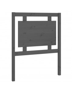 Testiera per Letto Grigia 80,5x4x100 cm Legno Massello di Pino 2
