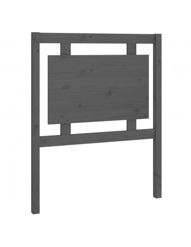 Testiera per Letto Grigia 80,5x4x100 cm Legno Massello di Pino
