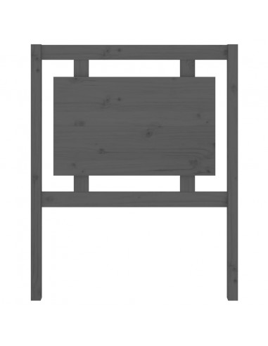 Testiera per Letto Grigia 80,5x4x100 cm Legno Massello di Pino