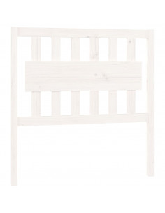 Testiera per Letto Bianca 95,5x4x100 cm Legno Massello di Pino 2