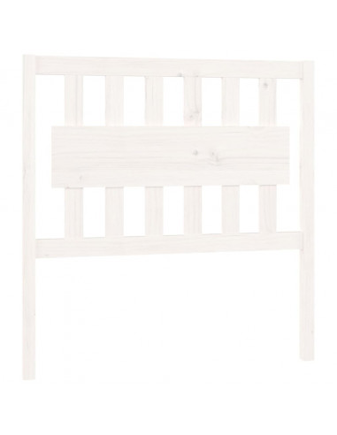 Testiera per Letto Bianca 95,5x4x100 cm Legno Massello di Pino