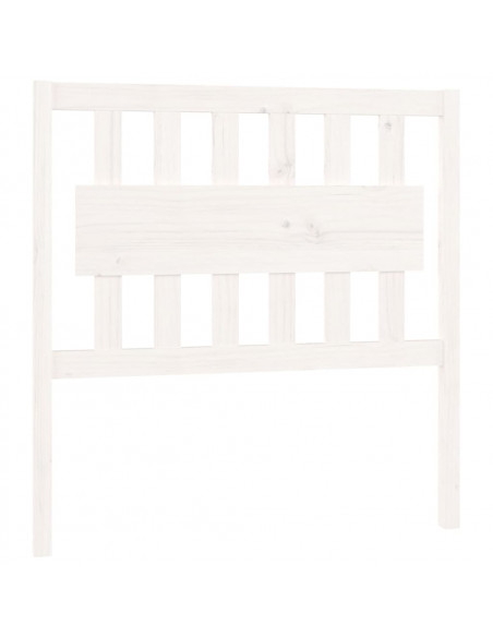 Testiera per Letto Bianca 95,5x4x100 cm Legno Massello di Pino