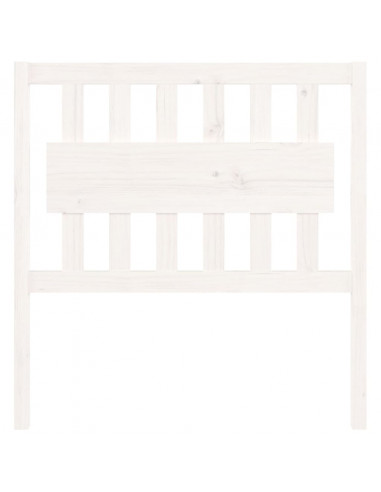 Testiera per Letto Bianca 95,5x4x100 cm Legno Massello di Pino